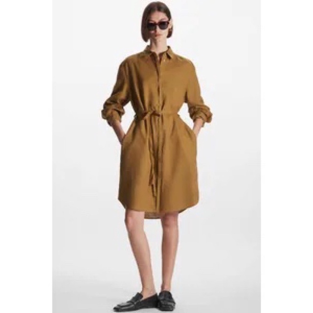 cos brown shirt dress