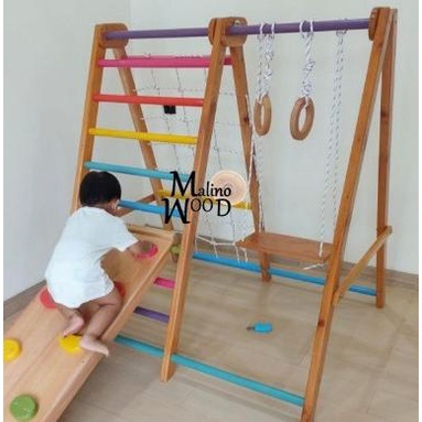 Brakiasi triangle lipat segitiga mainan anak lipat kayu