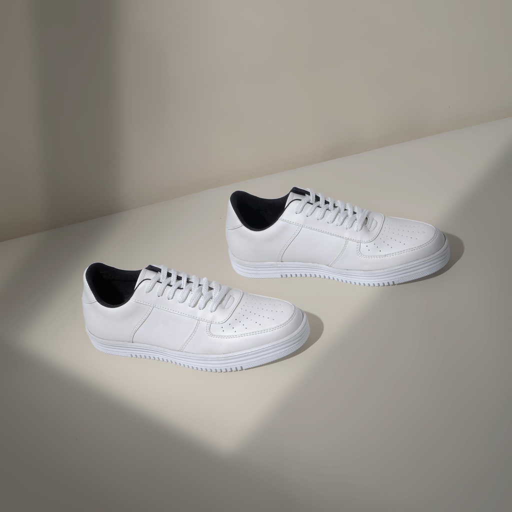 SEPATU PRIA SNEAKERS BASIC - DAVINCI FULL WHITE