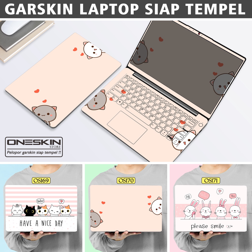Garskin Sticker Laptop Protector Macbook Full Body Bottom Bezel Palmrest Skin Rabbit Cute