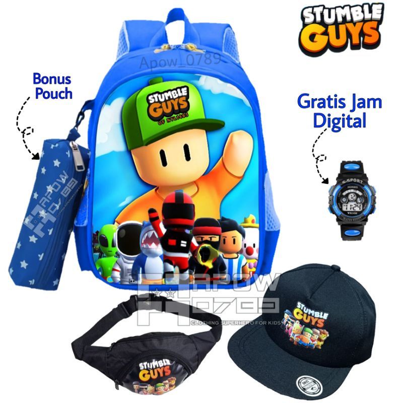 pdf Paket 5in1 Tas Ransel Anak Laki Laki Stumble Guys Tas Sekolah Anak TK-SD Banyak Bonus