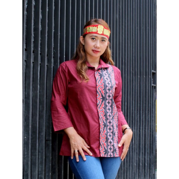 Jual Blouse Batik Batak Wanita Batik Etnik Motif Gorga Medan Bm Gr Shopee Indonesia