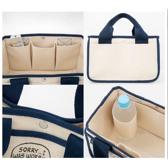 Dalaman Tas Organizer Multifungsi Bag in Bag Bahan Kanvas