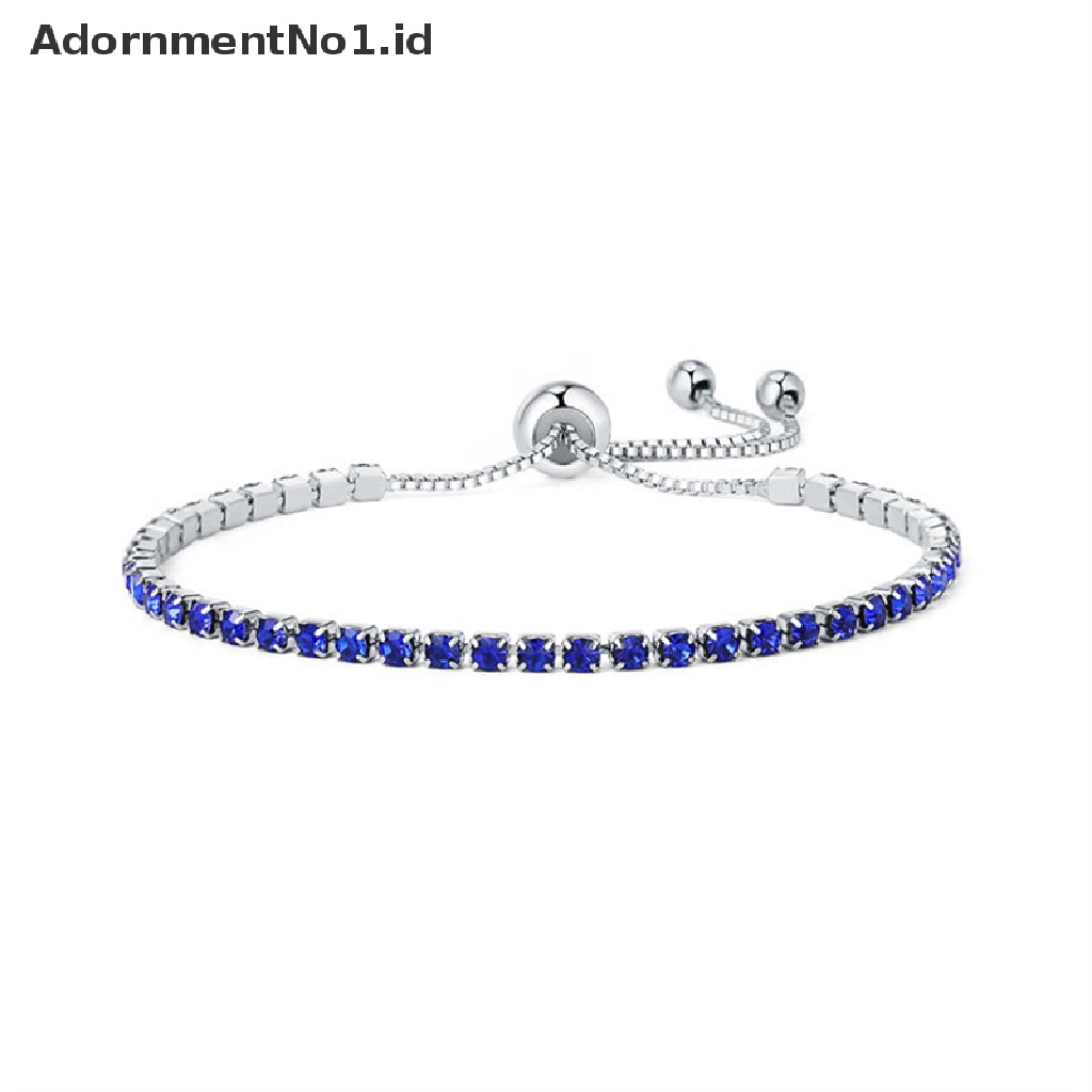 [AdornmentNo1] Gelang Tenis Kristal Bening Baru Untuk Wanita Gelang Cubic Hip Pop Accessorie [ID]