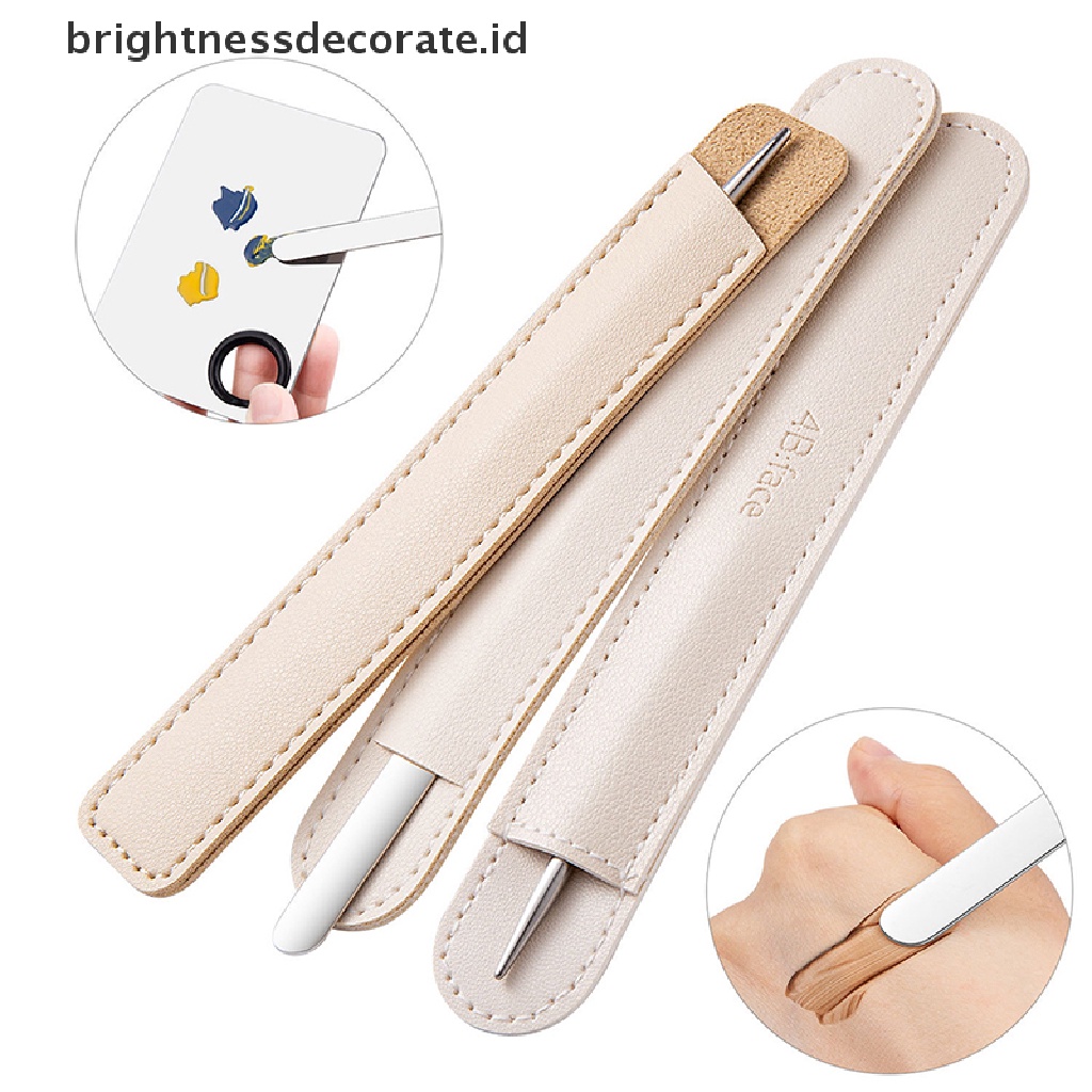 [Birth] 1pcs Stainless Steel Dual Head Makeup Toner Spatula Mixing Stick Foundation [ID]