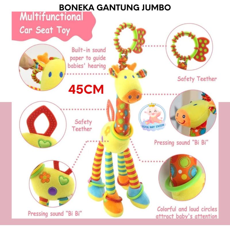 Boneka Gantung Bayi Rattle Teether Jerapah Hanging JUMBO