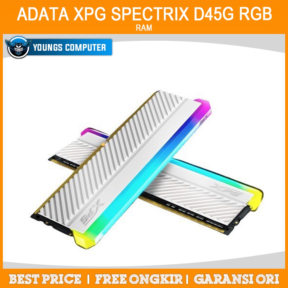 RAM ADATA XPG SPECTRIX D45G RGB 16GB KIT 3600MHz WHITE | D45 DDR4 3600