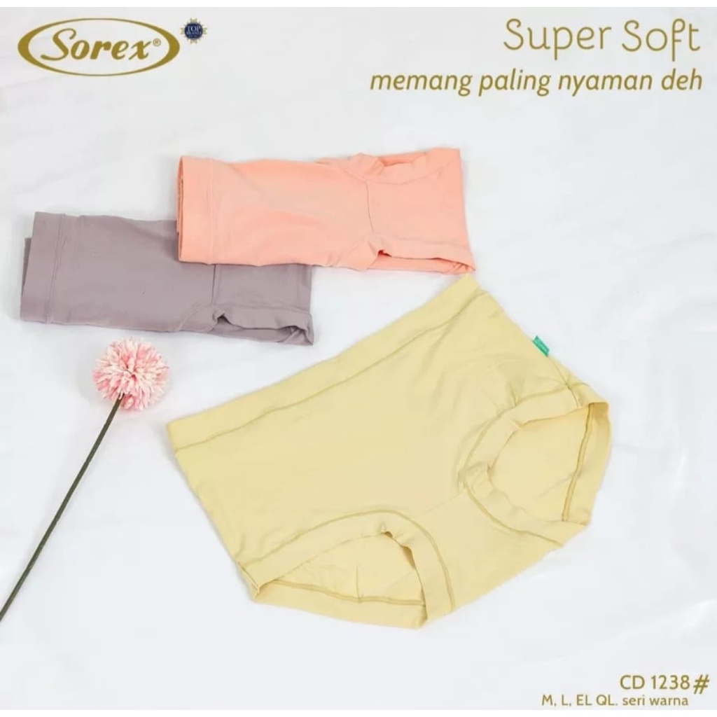 TERLARIS... 6 PCS CELANA DALAM WANITA SOREX 1238/CD SOREX SUPER SOFT/CD SOREX KARET BESAR/CD WANITA DEWASA