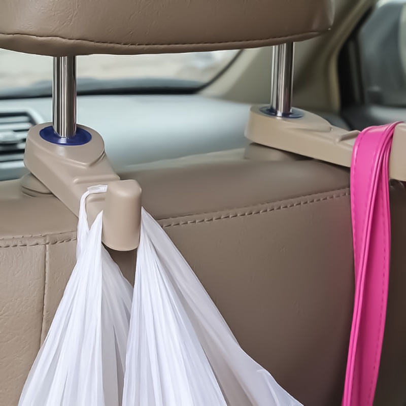 1pc Pengait Plastik Sandaran Kursi Mobil Tahan Lama/Holder Storaging Dudukan Headrest Otomatis Untuk Tas Belanja Handbag