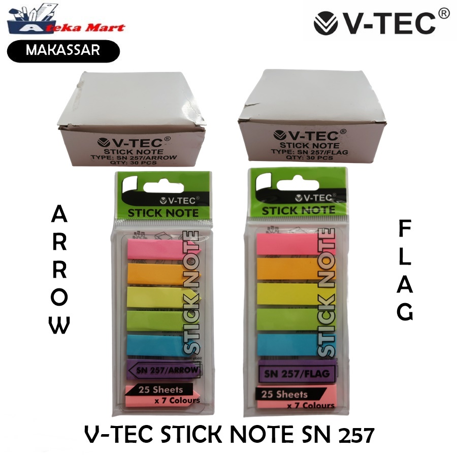 

[BOX/30PCS] V-TEC STICK NOTE SN 257 ARROW - FLAG MEMO