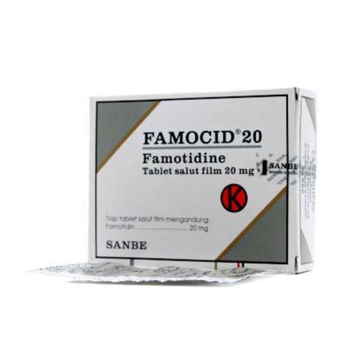 FAMOCID 20MG 1 STRIP ISI 6 TABLET /FAMOTIDINE/ MAAG / TUKAK LAMBUNG