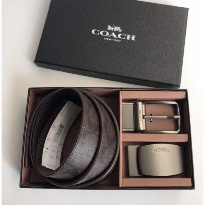 Ikat Pinggang [Origina] Coach Belt Reversible With Signature / Belt Pria Coach