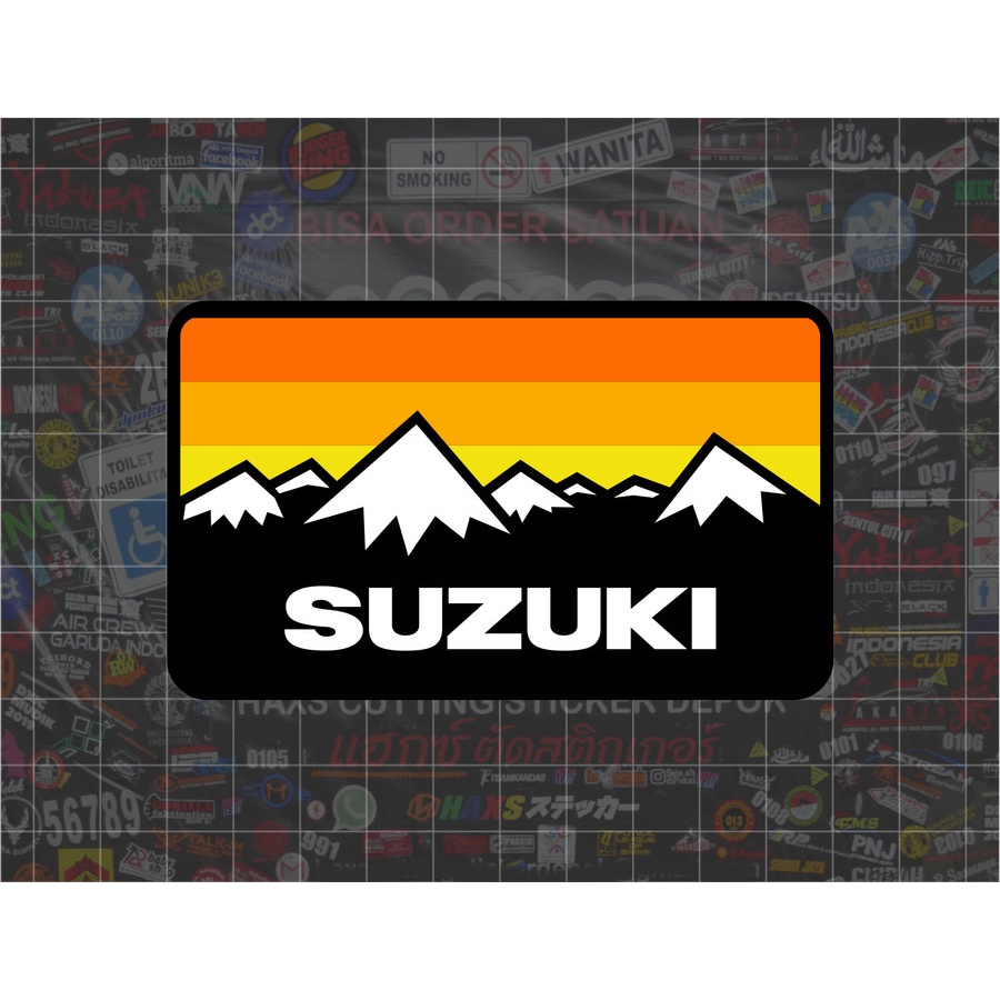 Cutting Sticker Suzuki Mountain Ukuran 10 Cm Untuk Motor Mobil