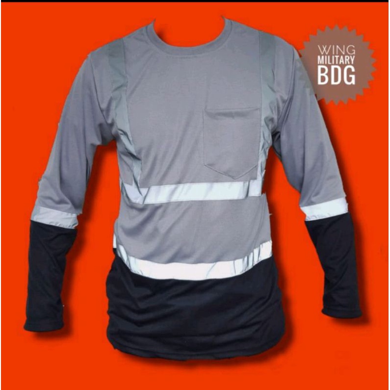 Kaos safety proyek kombinasi scotlight cotton