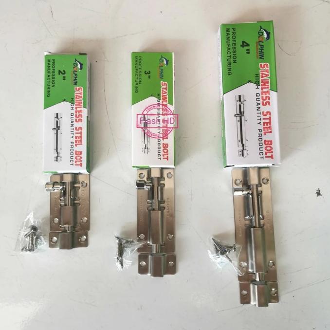 Grendel slot jendela pintu lemari Dolphin full stenlis stenles 2 inchi flashar66 Juara