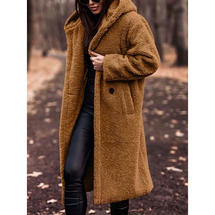 Jaket Jubah Bulu Tebal Musim Dingin Pria Wanita Style Korean