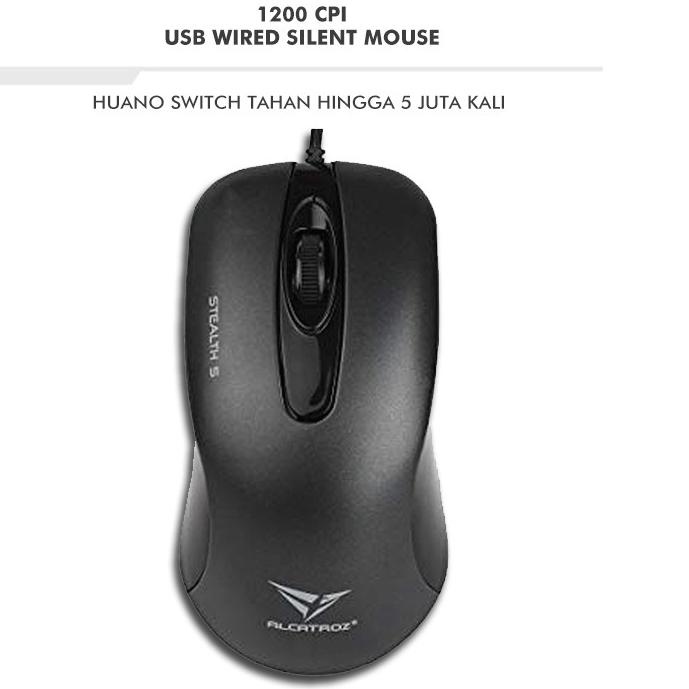 COD[HJ]-Alcatroz Silent Mouse Wired Stealth 5 [ 2 Tahun Garansi Resmi ][ Product Of Singapore]