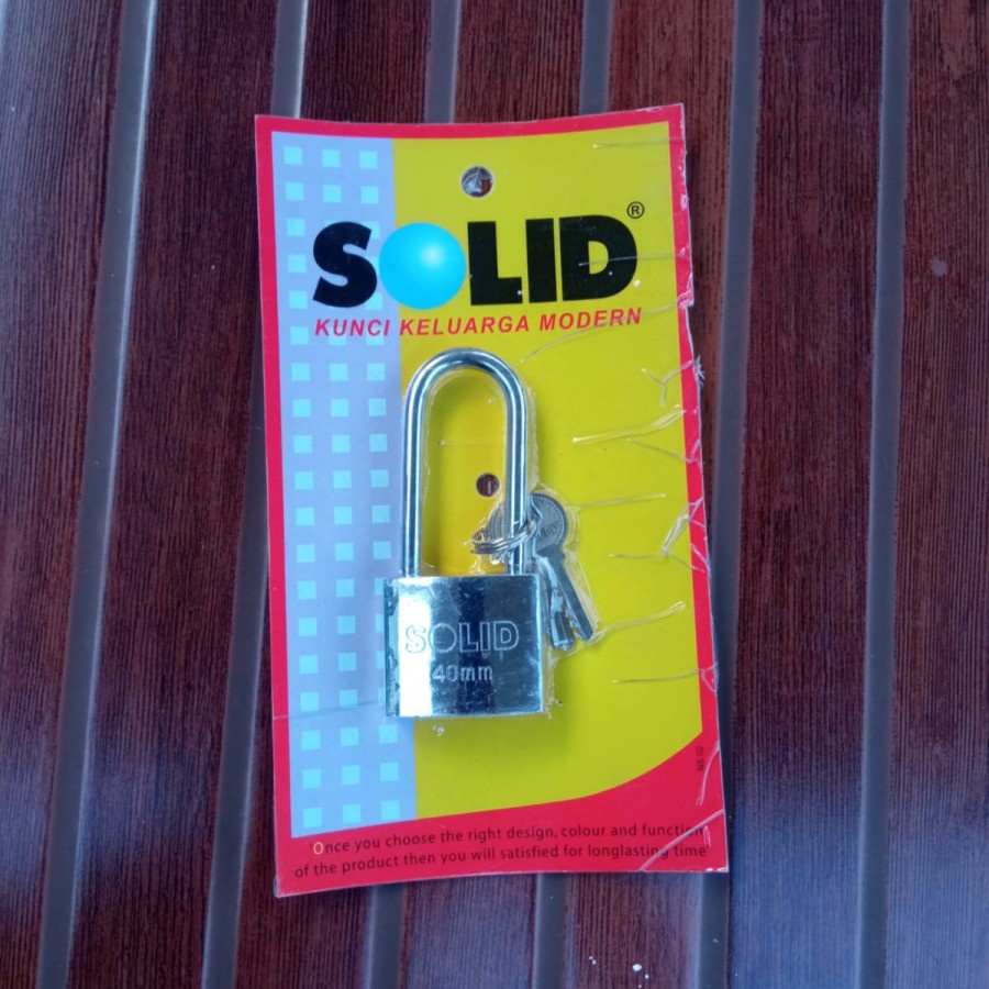 KUNCI GEMBOK PANJANG PAGAR RUMAH SOLID 818 40MML CHROME // KUNCI PINTU