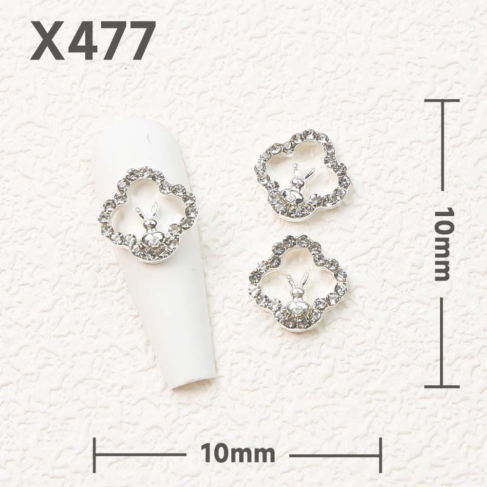 Mxbeauty Rabbits Nail Rhinestones Cute Nail Charms Alloy Rabbits Korea 3D Nail Art Drills