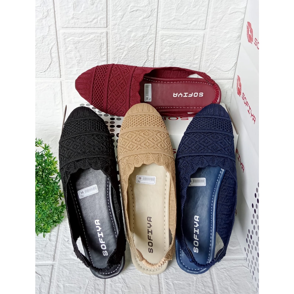 Flatshoes Sofiya Kekinian Model kerut terbaru flatshoes rajut kerut