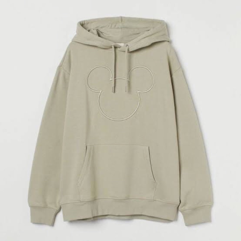 COD SALE Hoodie Jaket Pria Wanita HNM Mickey Mouse Disney Chest Bordir Pink Mint Kuning Lilac Biru Sweater H&amp;M Cowok Cewek Full Tag