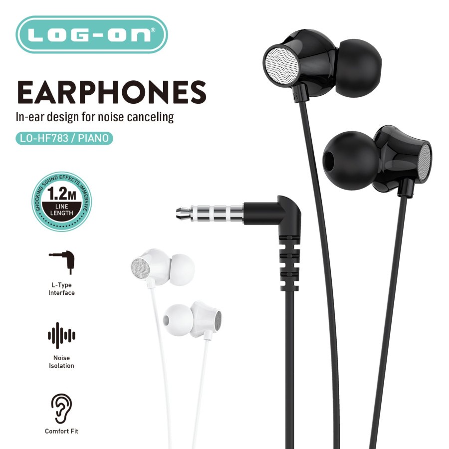 HEADSET - HF - HANDSFREE LOG ON PIANO LO-HF783 BASS WIRED EARPHONE