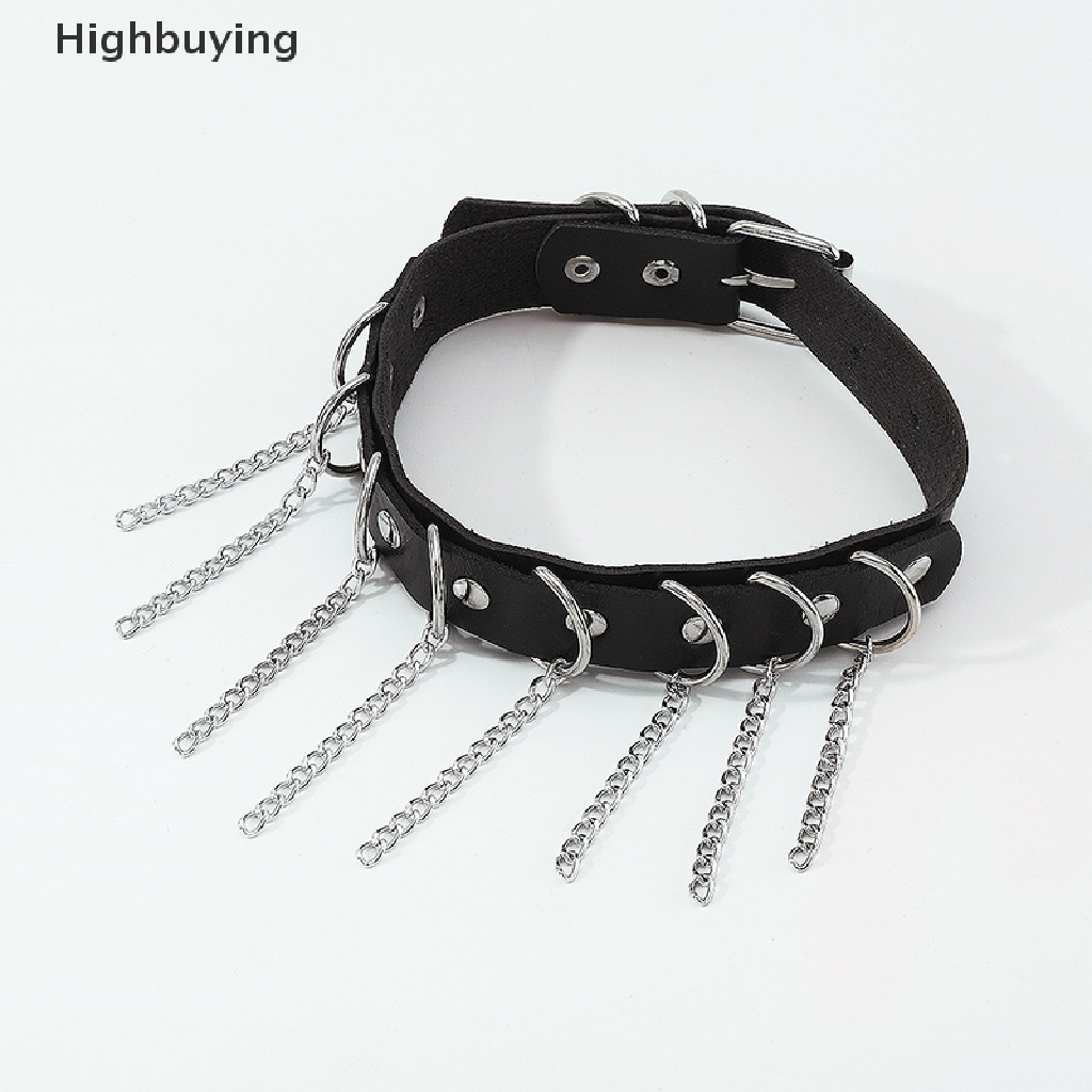 Hbid Woman Punk Choker Collar Necklace Pu Leather Gothic Rivets Choker Necklace Glory
