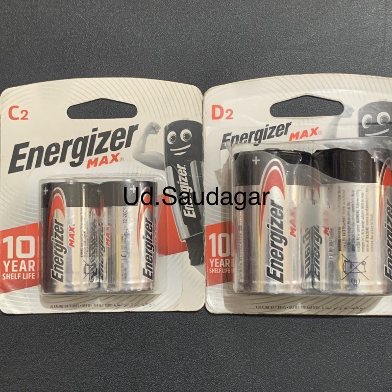 Baterai Energizer Max Tanggung size C / Besar Size D
