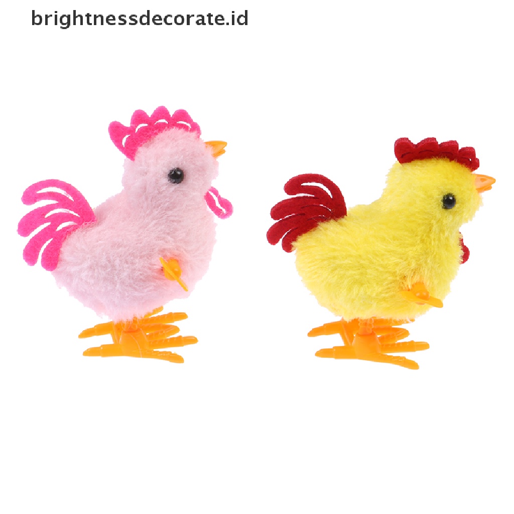 [Birth] Plush Wind Up Chicken Mainan Edukasi Anak Jarum Jam Jumping Walking Chicks Toys [ID]