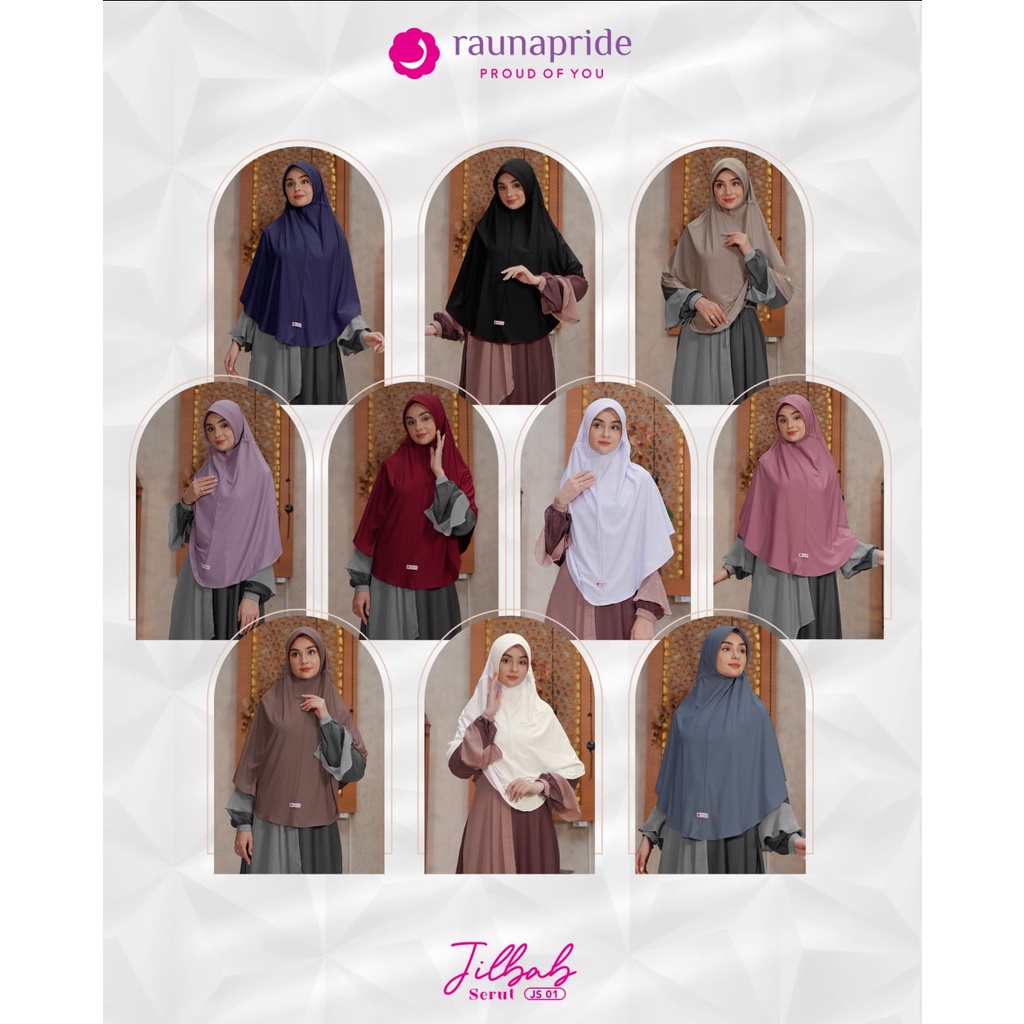 Rauna Jilbab Serut 01 Bahan Spandex Jilbab Terdapat tali yang dapat diserut dibagian belakang, dan m