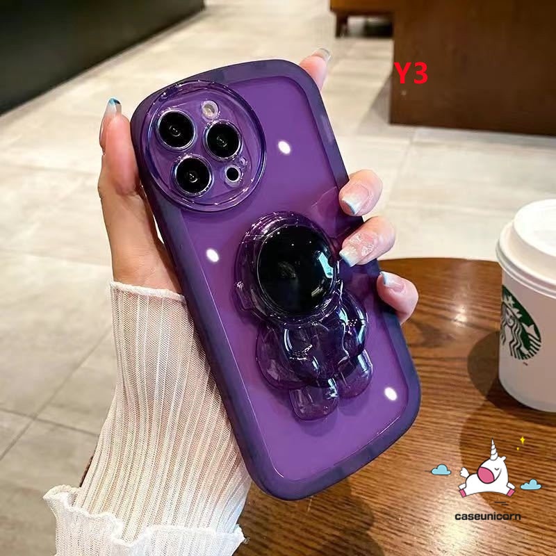 Casing Realme C12 C15 C35 C25 C31 C21Y C11 C25Y C25s Realme 9i 5 6i 5i 5s Airbag Shockproof TPU Soft Case Belakang Dengan Braket Astronot Kartun Phone Stand Holder