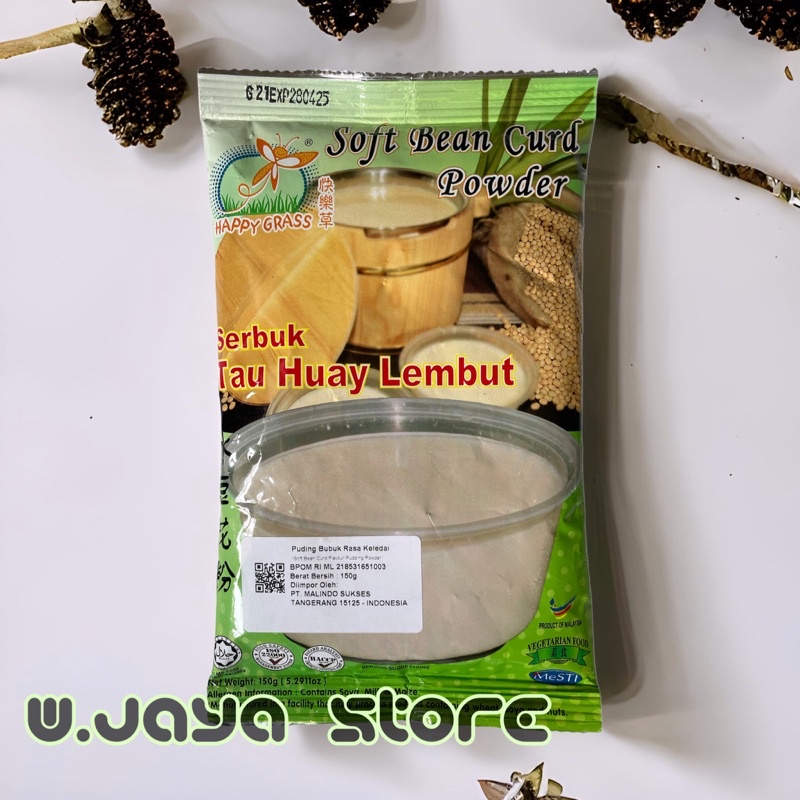 Happy Grass Soft Bean Curd Powder | Tau Huay Lembut | Puding Rasa Kedelai 150g