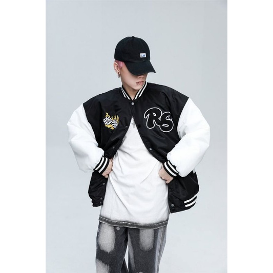 Jaket Baseball Big Size ( S - 6XL ) UNDERGROUND Streetwear Varsity Jacket Bomber Fire Oversized XXL XXXL 4XL 5XL FLeece Unisex Jacket Boy Girl Pria Wanita Jumbo Mix Kombinasi 2 Warna Street Style Urban