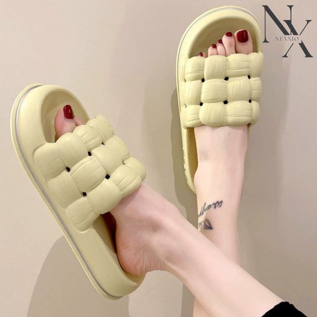 NEXXIO PROMO Sandal Wanita Jelly Korean Import Slipper Bahan Karet Tebal Empuk Sandal Sekop karet PVC FEAO  Webbing Super Soft / Sandal Selop Wanita Murah