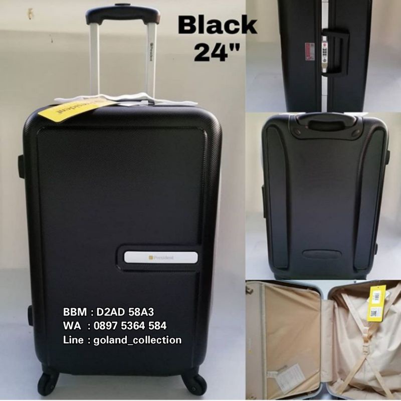 Koper President ORI Polycarbonate Box TSA lock ukuran Bagasi 24inch