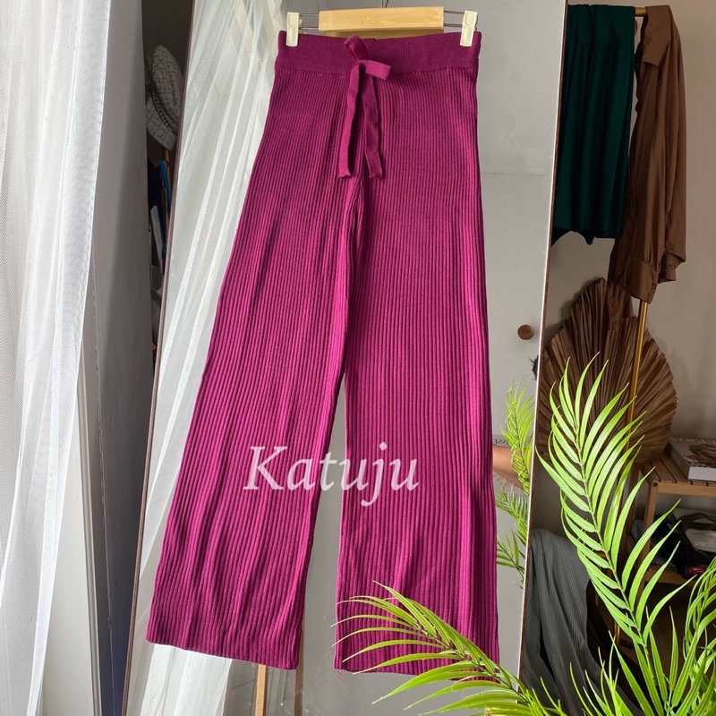 CELANA RAJUT SALUR KNIT PANT FULL KARET