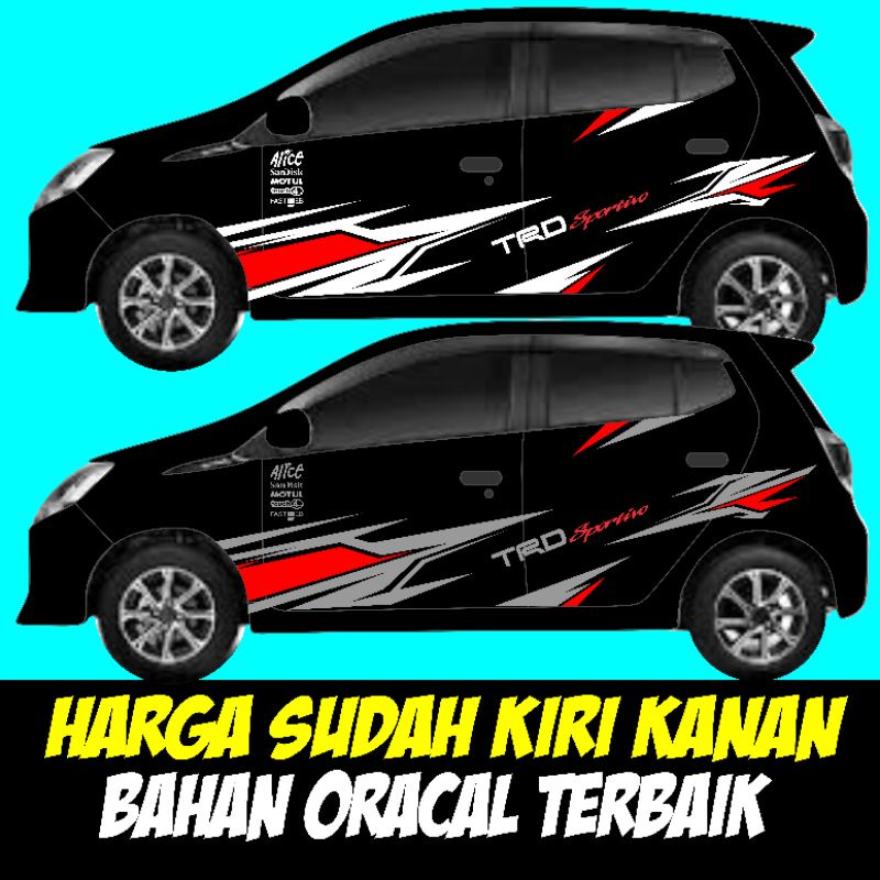 CUTTING STICKER AGYA, STICKER MOBIL AGYA, VARIASI AGYA AVANZA, XENIA, SIGRA, AYLA, INOVA, YARIS, DLL