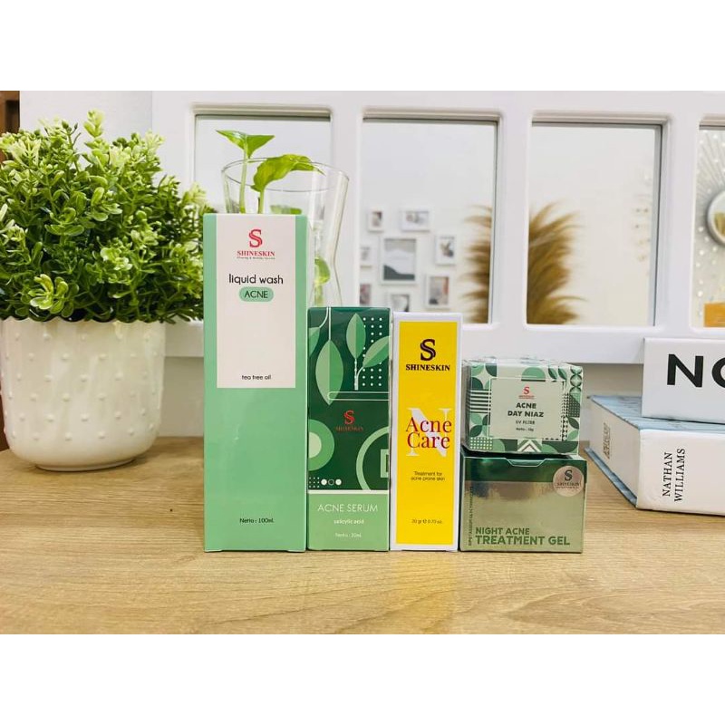 SHINESKIN PAKET ACNE RADANG ISI 4