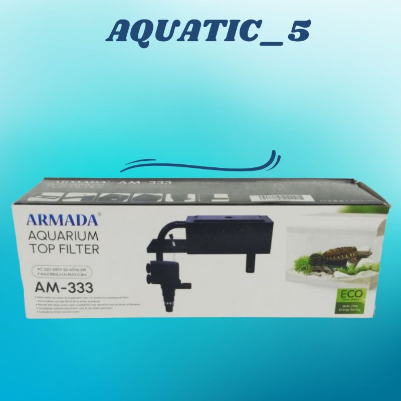 Promo Murah Pompa Aquarium Box Filter Lengkap Top filter ARMADA AM 333