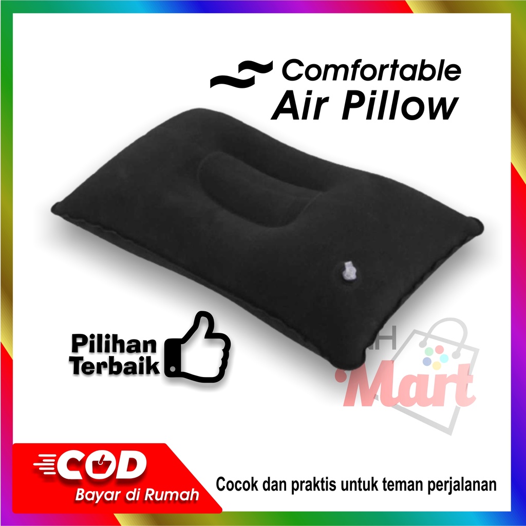 Bantal Camping Leher Angin Tiup Travel Pillow Portable