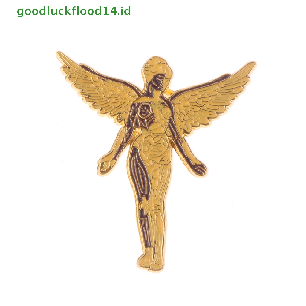 [GOOGFOUR] Enamel Pin Golden Angel Lencana Dekorasi Hiasan Desktop Lucu Musik Rock Perhiasan Cowok Teman Pacar Dewasa Anak Hadiah Patung Kebebasan Bros [TOP]