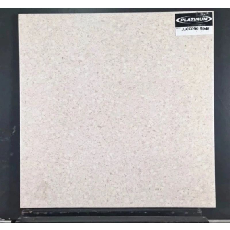 KERAMIK LANTAI KASAR TERRAZO PLATINUM ANCONIA BONE BROWN GREY 40X40 KW1
