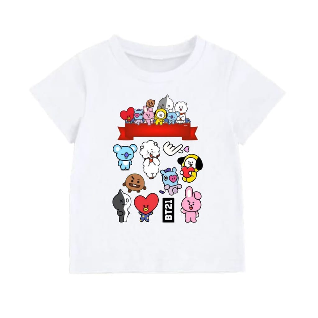 Hzl_outfit Kaos Baju Anak Anak BT21 Sarange COD 2W