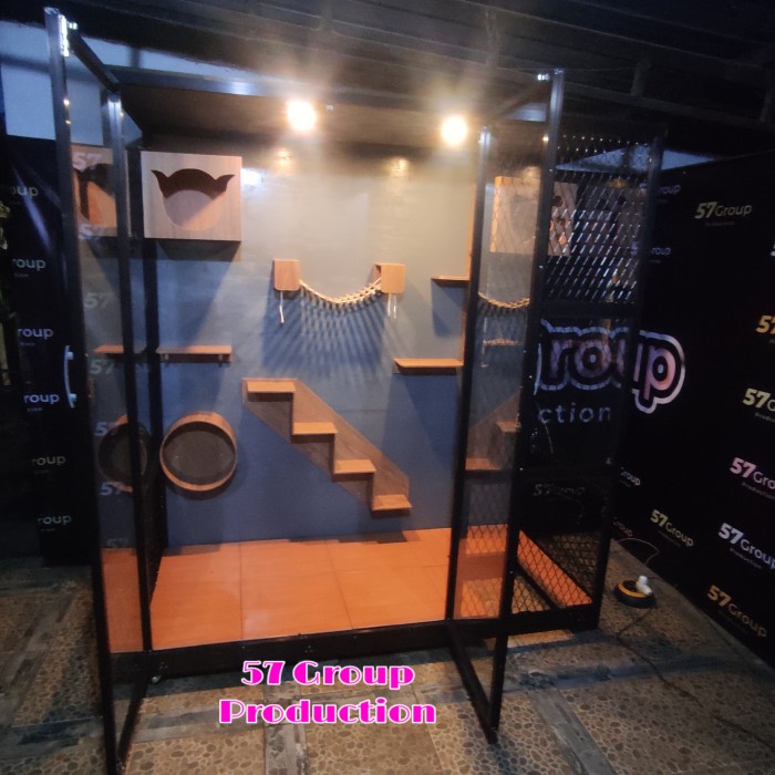Kandang rumah kucing cat room cat Aquarium house super besar aluminium