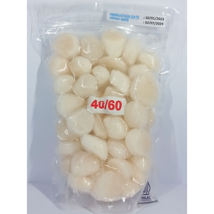 

Scallop Daging Kerang Srimping Ukuran 40/60 - 500 gram