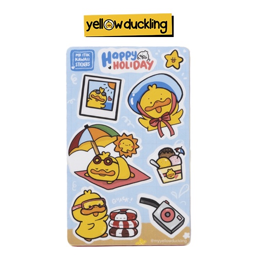 

STICKERS - ITIK HAPPY HOLIDAY EDITION STICKER SET - STIKER ITIK LIBURAN PANTAI LAUT BERJEMUR MATAHARI - YELLOW DUCKLING HANDDRAWN LIBURAN MR ITIK - LIMITED EDITION - JURNAL STUDYGRAM DOFF MATTE FINISH WATERPROOF