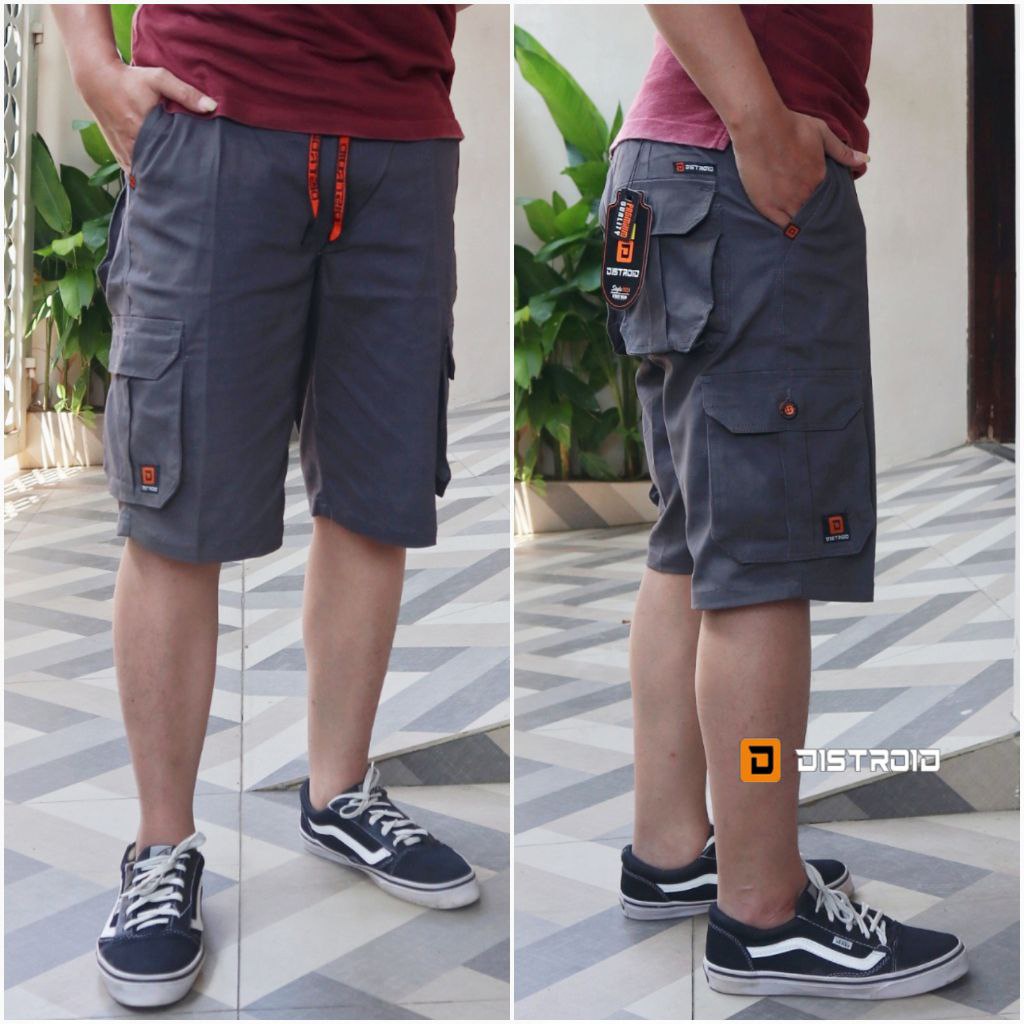 Celana Rib Cargo Pendek 28-38