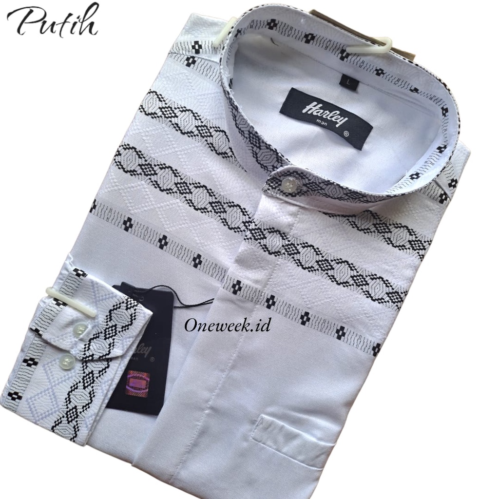 Ready banyak stok Kemko / kemeja koko harley putih polos panjang terbaru