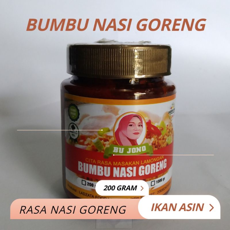 

Bumbu nasi goreng ikan asin 200 gram Bu jono