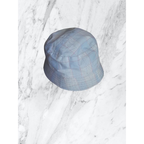 [PART 1] COD Topi Baseball Sport  Bordir / Topi Bucket Polos Pria / Wanita Distro Korea-Bucket Kotak Abu-Abu